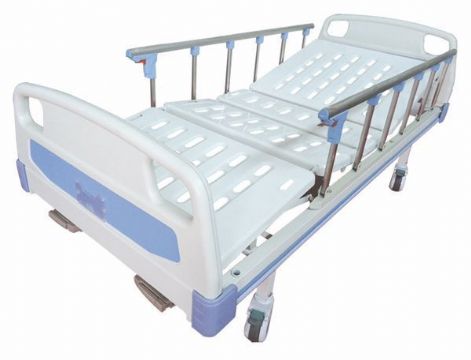 ABS床頭雙搖沖孔護(hù)理床（帶輪、護(hù)欄）